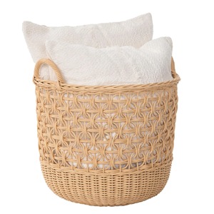 Panier en rotin naturel en forme d'animal avec poignées, élégant, tressé à la main, écologique, paniers de rangement modernes - Product Image 1