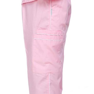 Men's Pink <b>Scrub</b> Set Short Sleeve V-Neck With Pockets Hospital Uniform Woven Cotton Polyester Blend - Product Image 6