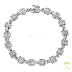 Ensemble de colliers géométriques élégants en diamants de laboratoire sertis dans de l'argent sterling 925, parfait pour les importateurs et les détaillants de bijoux haut de gamme - Product Image 5