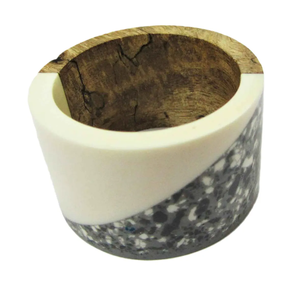 Porte-serviettes en bois et résine de haute qualité, très demandé, logo personnalisé, 2 pièces, forme arrondie, prix de gros - Product Image 5