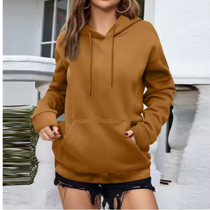 Sweat-shirt oversize en molleton de coton épais pour femme, respirant, uni, style streetwear, avec logo personnalisé, idéal pour l'hiver - Product Image 1