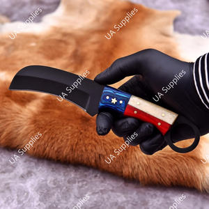 Cuchillo EDC de Acero al Carbono Recubierto de Óxido con Hoja Fija Tipo Pico de Halcón y Agujero para el Dedo, para Caza y Uso Exterior, con Funda para Portación Horizontal, OEM ODM - Product Image 6