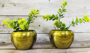 <b>Iron</b> Plant Pot Vase Indoor Tabletop Planter for Plants Flowers Rust-Free Metal Decorative for Living Room Home Office - Product Image 4