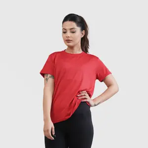 En trend yeni tasarım 100% yüksek kalite bayanlar kısa kollu T Shirt / 2023 yeni varış Polyester kadın t-shirt XL XXL
