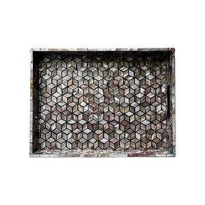 Plateau de service en nacre de luxe fait à la main Plateau de service élégant pour le Ramadan et l'Aïd Plateau de service élégant personnalisable - Product Image 1