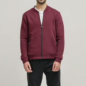Plain Maroon Color Zip Up Bomber <b>Jacket</b> Comfort Windbreaker Blank Sports <b>Workout</b> Outdoor Mens Adults Bomber <b>Jackets</b> Breathable - Product Image 4