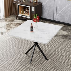 Mid Century Modern <b>Square</b> Dining <b>Table</b> for 4-6 People <b>Kitchen</b> Dining Room or Office Multifunctional Coffee <b>Table</b> - Product Image 2