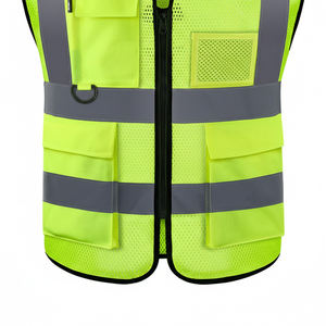 Chaleco de Seguridad Transpirable de Malla de Poliéster de Alta Visibilidad con Múltiples Bolsillos y Diseño Reflectante para Trabajo de Construcción Unisex - Product Image 5