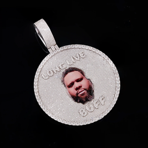 Colgante con diseño de Buzz Lightyear, con foto personalizada, incrustaciones de cristal y diamantes de imitación, chapado en plata, amuleto de joyería hiphop para hombre, regalo - Product Image 2