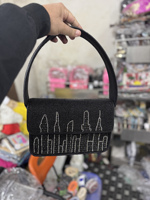 Tas Selempang Wanita India Gaya Bohemian Desainer Buatan Tangan Berbahan Katun Awet dengan Manik-manik Zodiak untuk Acara Malam, Belanja, dan Pesta