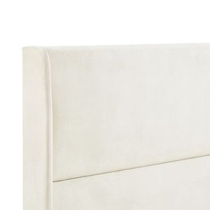 Letto con Piattaforma King-Size Rozitta in Velluto Beige, Letto Imbottito di Lusso - Product Image 4