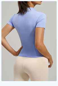 Veste de yoga pour femme, coupe ajustée, manches longues, légère, respirante, séchage rapide, en spandex/nylon, avec fermeture éclair, haut de sport printemps automne - Product Image 2