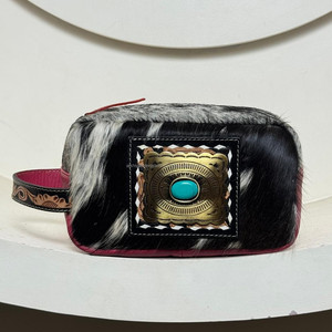 Sac polochon et trousse de toilette de luxe en cuir usiné à la main avec logo personnalisé Ensemble de voyage en cuir de vachette véritable 2 pièces pour unisexe - Product Image 5