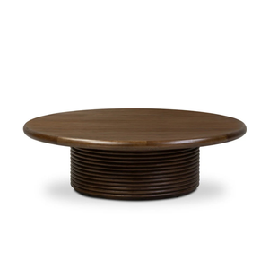 <b>Round</b> Solid Wood Coffee <b>Table</b> Midcentury Modern Design Living Room Furniture Handmade - Product Image 1