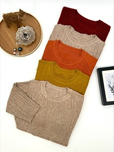 Vente chaude de haute qualité dames décontracté mode pull manches courtes col rond tricots en noisette pour l'automne - Product Image 3