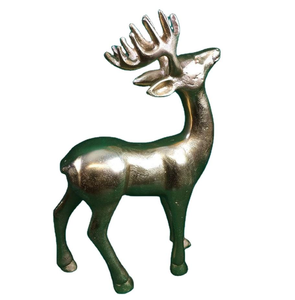 Sculpture de renne en aluminium sur mesure en gros, ornement artisanal de luxe en métal, renne debout pour salon et décoration de Noël - Product Image 2