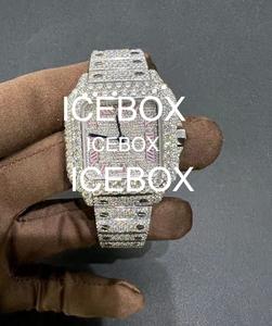 Montres mécaniques automatiques pour hommes avec diamants moissanite et boîtier saphir - Product Image 1