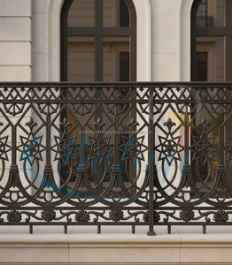 Cast Iron Modern Balcony Grills Sand Moulding Super Shot Blast Finish Grey Color Durable Outdoor <b>Railings</b> 5 Year Warranty - Product Image 2