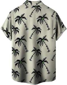 Chemise Hawaïenne Homme Été Unie Prix de Gros 100% Polyester Écologique Anti-Boulochage Séchage Rapide Respirante Manches Courtes - Product Image 3