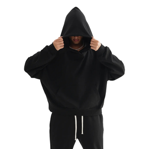 Sweat à capuche en molleton de coton tricoté uni personnalisé, vêtements décontractés pour hommes, femmes, unisexe, impression DTG DTF, streetwear de haute qualité, mode - Product Image 4