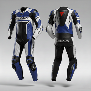 ชุดแข่งรถหนังสั่งตัดพิเศษ MALIK RAZA |   ไซส์พลัสและตัดเย็บตามสั่งเพื่อความพอดีอย่างแม่นยำ |   ระบายอากาศได้ดี แห้งเร็ว ปลอดภัย - Product Image 5