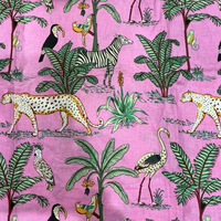 Sac de maison élégant et léger en tissu cambriqué 60x60 en coton biologique lavé, motifs floraux imprimés, écoresponsable, lumineux et joyeux