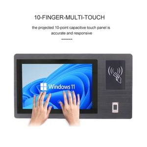 Système d'interphone tout-en-un 10,1'' <span class=keywords><strong>J1900</strong></span> avec lecteur d'empreintes digitales NFC, écran tactile, PC pour banque ou entreprise - Product Image 1