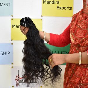 100% Natural Raw Indian Virgin Human <b>Hair</b> <b>Extensions</b> Cuticle Aligned Deep Wavy Bundles Temple Vendor Human <b>Hair</b> - Product Image 3