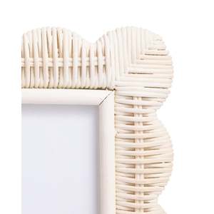 Scallop Rattan <b>Picture</b> <b>Frame</b> Wicker Photo <b>Frame</b> Decorative Tabletop <b>Frame</b> <b>Rustic</b> Accent Perfect For Bedroom Home Decoration - Product Image 4