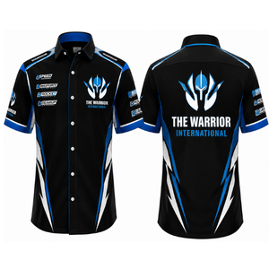เสื้อโปโลทีมแข่งรถมอเตอร์ไซค์สีแดงดำ พิมพ์ลายชุดแข่งรถ แขนสั้น คอกลม ปรับแต่งได้ แห้งเร็ว ป้องกันรังสียูวี - Product Image 6