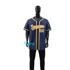 Maillot de baseball personnalisé pour homme, bleu marine, rouge, blanc, nom d'équipe 00, imprimé à l'écran, maille respirante, manches courtes, coupe classique, adulte, toutes saisons - Product Image 2