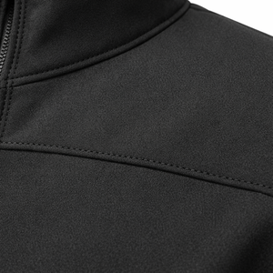 Veste softshell noire pour homme, fermeture éclair intégrale, coupe-vent, résistante à l'eau, vêtements de travail d'extérieur, veste softshell à col montant - Product Image 6