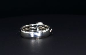 Bague de fiançailles solitaire en diamant de laboratoire de 0,5 ct, or blanc 14 carats, pavé de pierres latérales, bijoux d'anniversaire de mariage pour femmes - Product Image 4