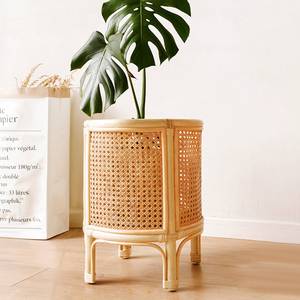 Support de plantes en rotin naturel, prix le plus bas, décoration intérieure, artisanal - Product Image 1