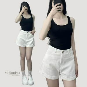 Mejor Precio MISOUL Pantalones Cortos de Verano para Mujer, Color Caqui, Casuales, Cintura Alta, Dobladillo Enrollado, Transpirables, Ecológicos, de Secado Rápido, OEM, ODM, Marca Privada - Product Image 6