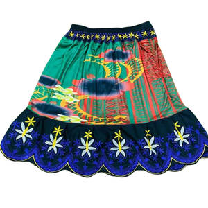 Jupe décontractée respirante Pohnpei pour femme, jupe hawaïenne en coton brodée de fleurs de haute qualité à prix abordable - Product Image 2