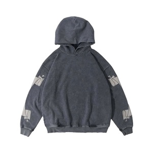 High Quality 100% Cotton Fleece Eco-friendly Lined Acid <b>Washed</b> Stone <b>Washed</b> Vintage Winter Hoodie Multi Colors Regular Fit Men's - Product Image 1