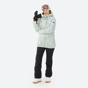 Chaqueta de Esquí Impermeable para Niñas, con Capucha, Estampado Geométrico, Aislamiento Sintético, Cierre Completo con Cremallera, Ropa para la Nieve, Corte Regular, Estilo Deportivo - Product Image 1