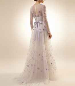 Vestido de noche de lujo con cuentas de lavanda, manga larga, línea A, de tul, venta al por mayor, suministro del fabricante - Product Image 4