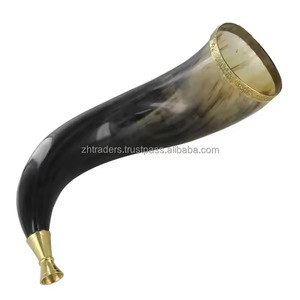 Cuerno de búfalo de extremo alto pulido Ram Horn Shofar con curva ancha y colores naturales Ágata Africana Estilo animal Arte y coleccionable - Product Image 6
