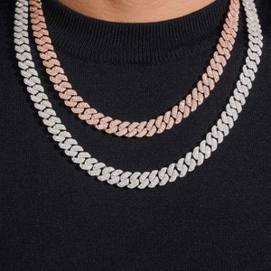 GRA Certified Brilliant Moissanite Claw Setting Link <b>Chain</b> Necklace 92.5% Sterling <b>Silver</b> Gold Plated Geometric Hiphop Unisex - Product Image 4