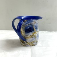Tasse de lavage rituel Judaica à double poignée en acier inoxydable, vaisselle juive pour le lavage des mains avant et après les repas