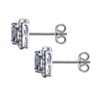 Boucles d'oreilles clous géométriques carrées en argent 925 avec pierre précieuse alexandrite, bijoux Destiny, nouveaux bijoux antiques pour femmes