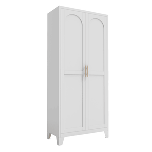 Mobili da soggiorno con 2 eleganti ante in metallo, ripiani regolabili, bianchi, 71FT FT - Product Image 2