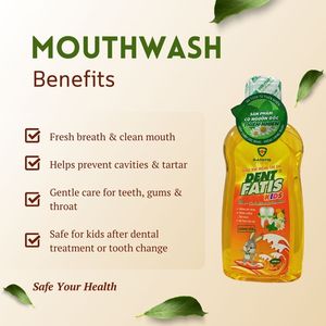 Bain de bouche Herbal Kids à l'orange sans alcool pour enfants – Protection douce contre les caries, haleine fraîche, formule sûre, usage quotidien - Product Image 2