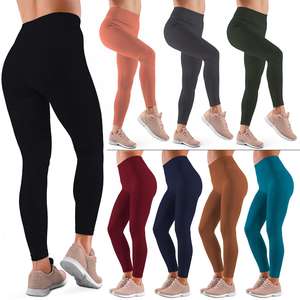 Conjunto de Leggings Deportivos para Mujer, Pantalones de Yoga, Spandex/Nailon Sólido de Alta Calidad, Secado Rápido, Transpirable, Sostenible, Venta al Por Mayor - Product Image 1