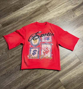 Camiseta de media manga con estampado de diamantes de imitación personalizada multicolor Vintage 100% algodón Boxy Heavyweight Oversize para hombre - Product Image 3