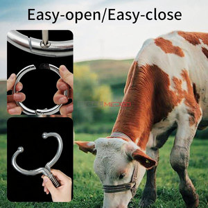 ห่วงจมูกวัวเหล็กกล้าคาร์บอน แข็งแรงทนทาน ใช้งานหนัก สำหรับจัดการปศุสัตว์ ใส่ได้ง่าย ล็อคแน่นหนา อุปกรณ์เสริมที่แข็งแรง - Product Image 4