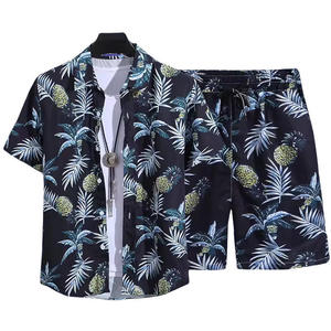 Men's 2 Piece Breathable Knitted Casual Short Sleeve Button <b>Down</b> Shirt Beach Summer Loose <b>Pant</b> Sets Men's - Product Image 6