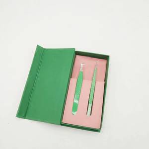 Pince à épiler chirurgicale de précision Morje en acier inoxydable avec manche vert, emballage en boîte, pointe lisse 10 mm MS-ET-0007 - Product Image 1